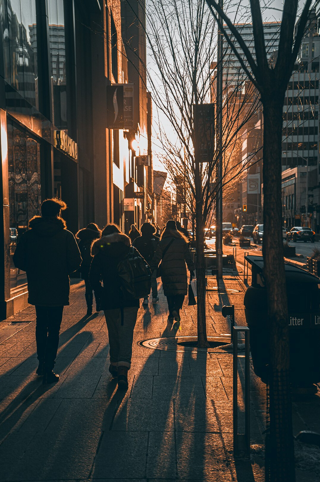 diverse people walking in city