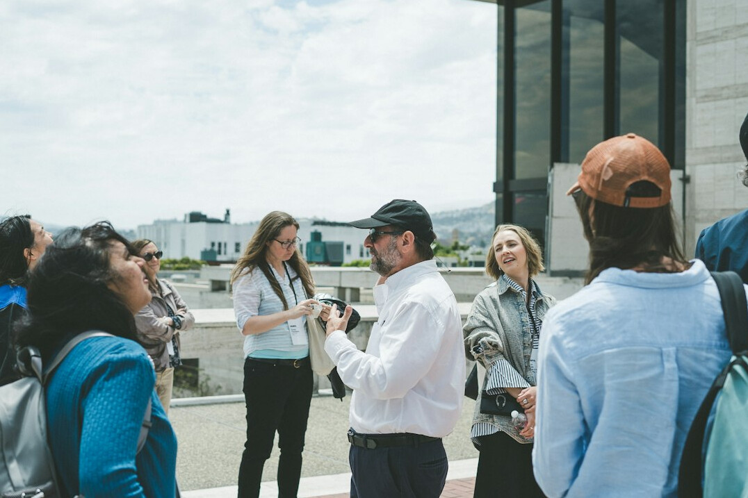 group of diverse people talking