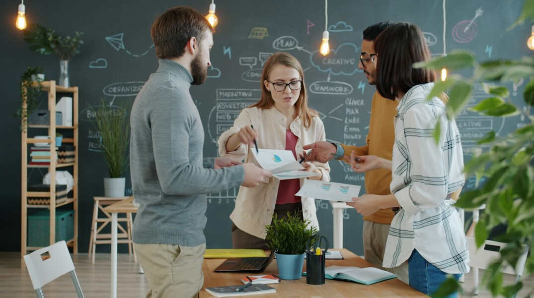 diverse group discussing ideas